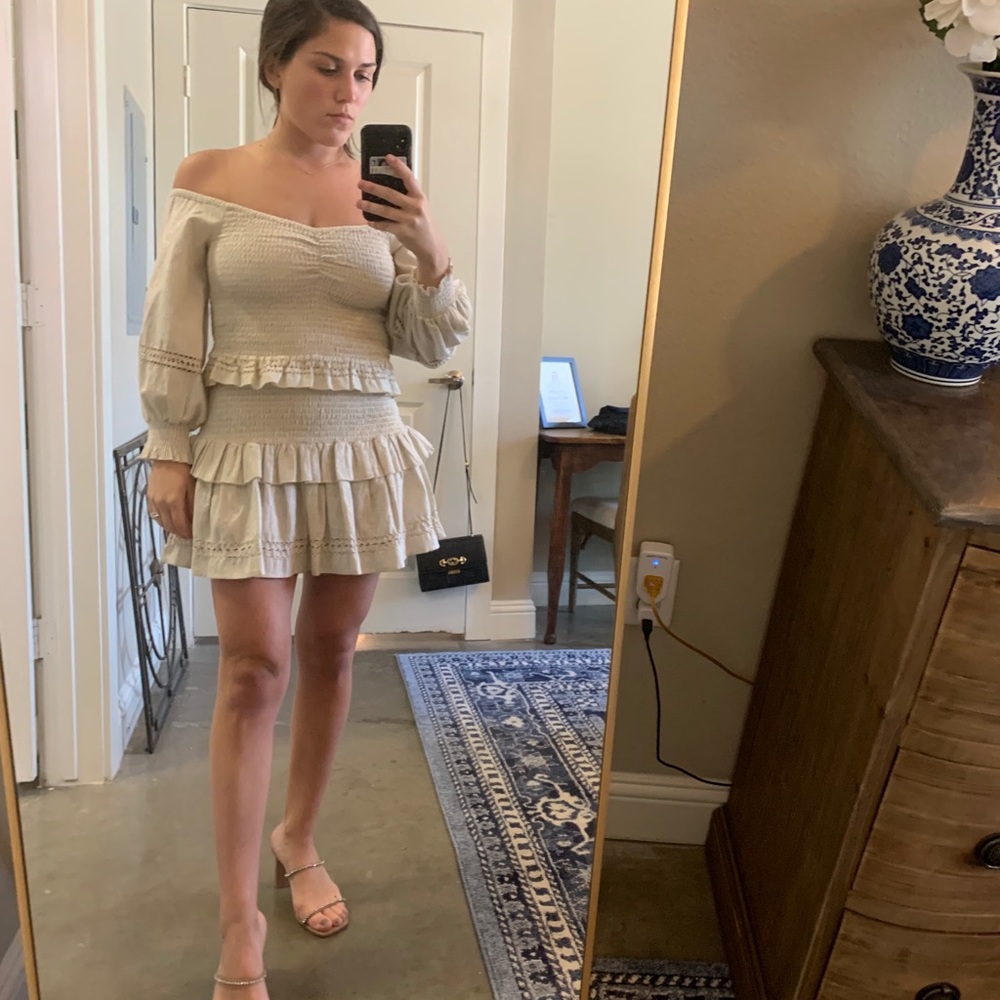 Tan top/skirt set
